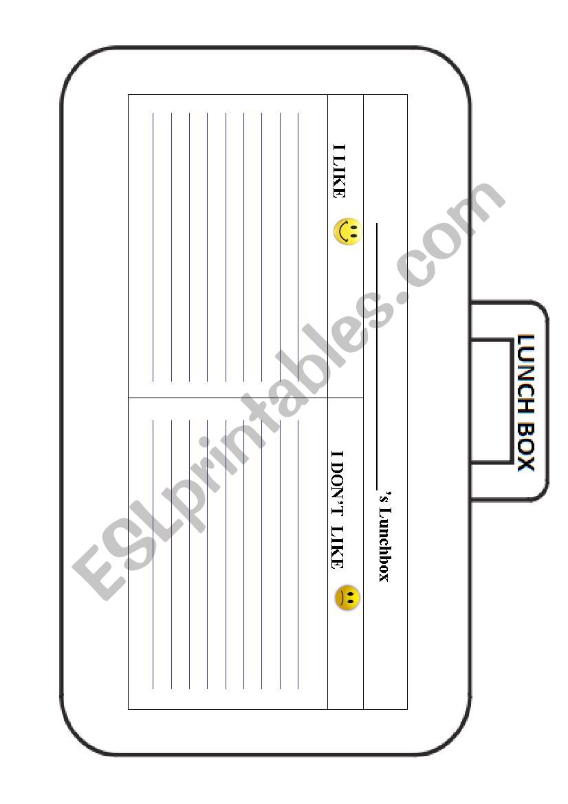 Lunch Box worksheet