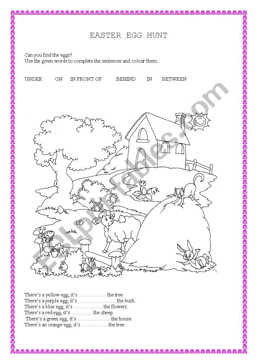 easter egg hunt worksheet