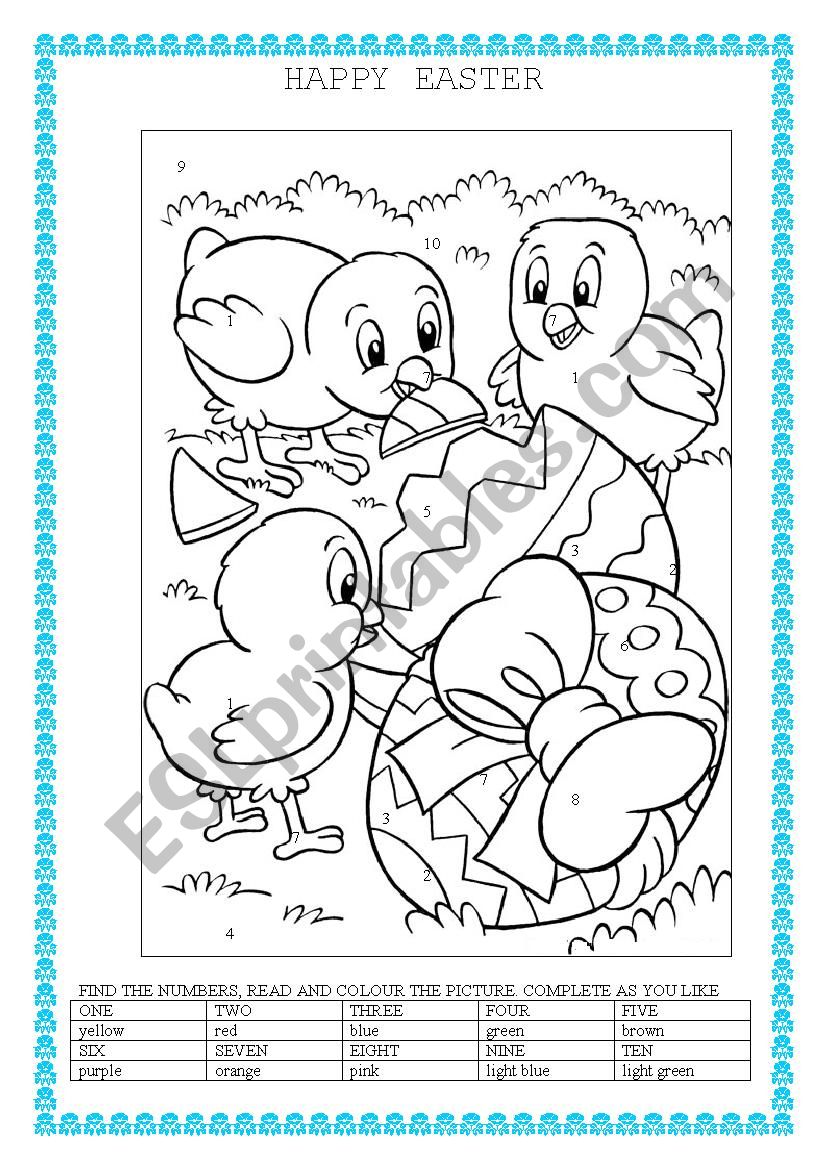 EASTER COLOURING 3 worksheet