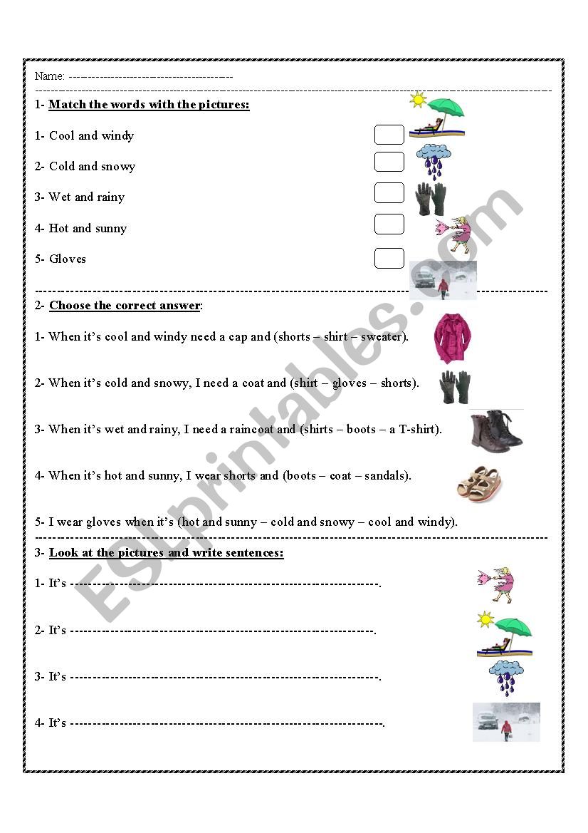 weather worksheet