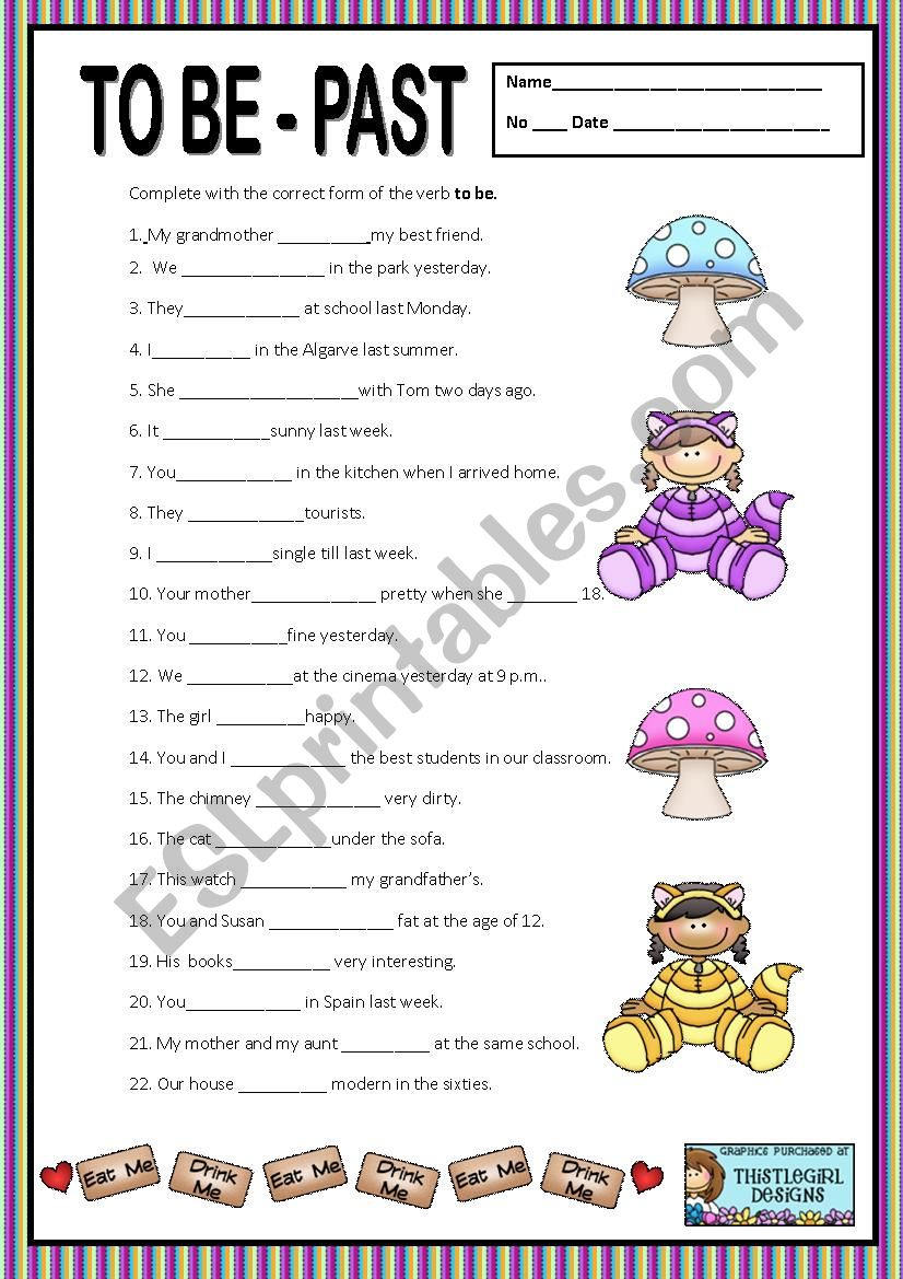 TO BE - PAST SIMPLE worksheet