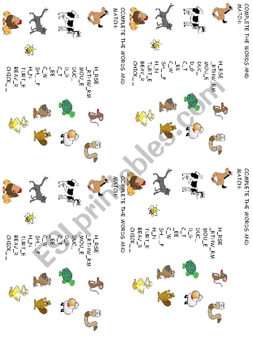 FARM ANIMALS worksheet