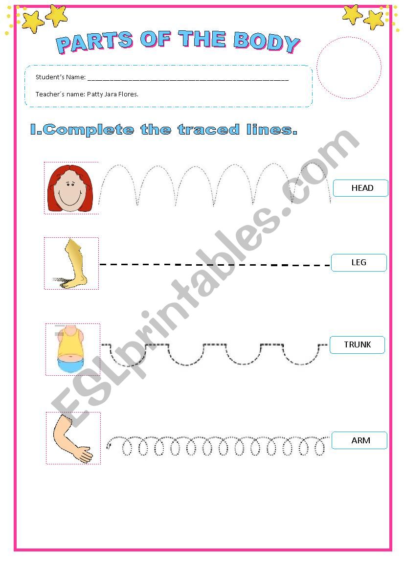 Parts of the body worksheet