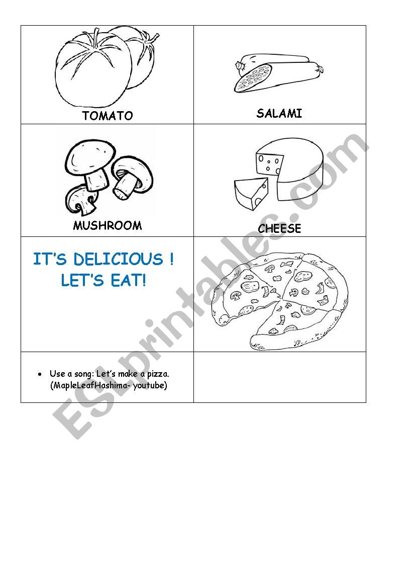 Lets make a pizza! worksheet