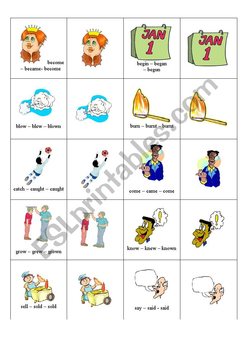 Irregular verbs 2 worksheet