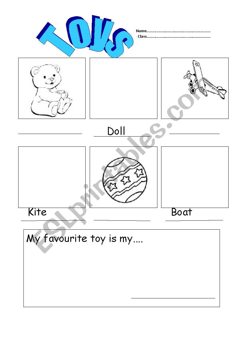 Toys worksheet