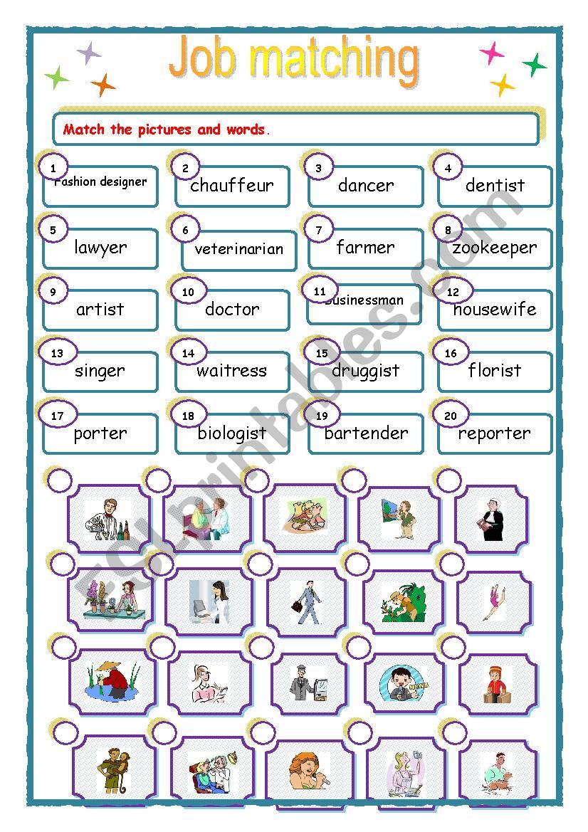 Job matching worksheet