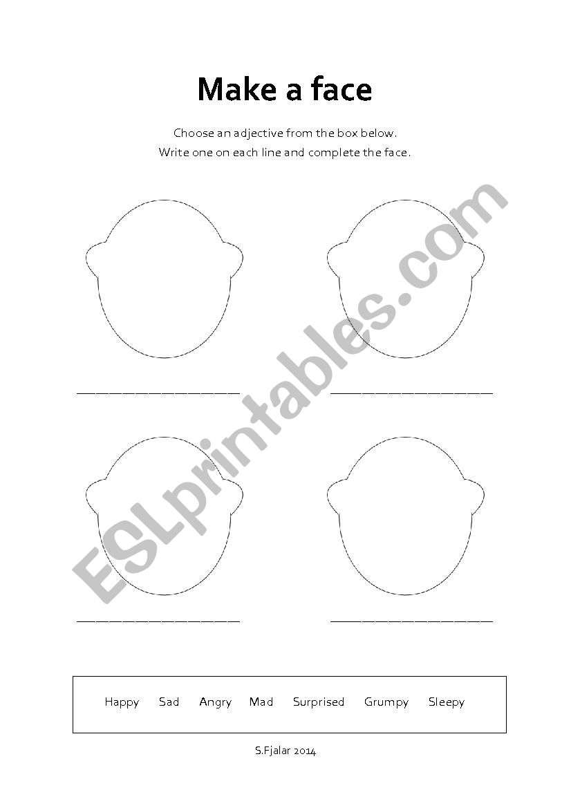 Make a Face worksheet