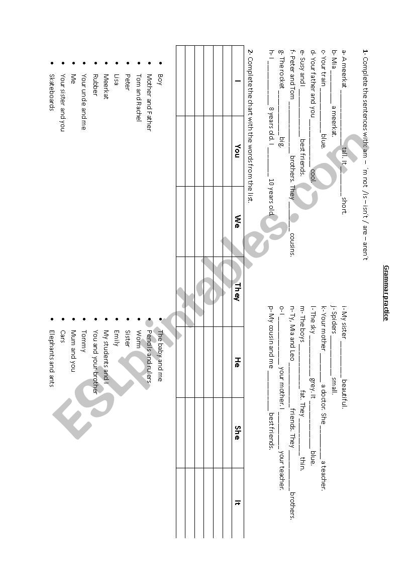 Verb To Be +Personal Pronouns worksheet