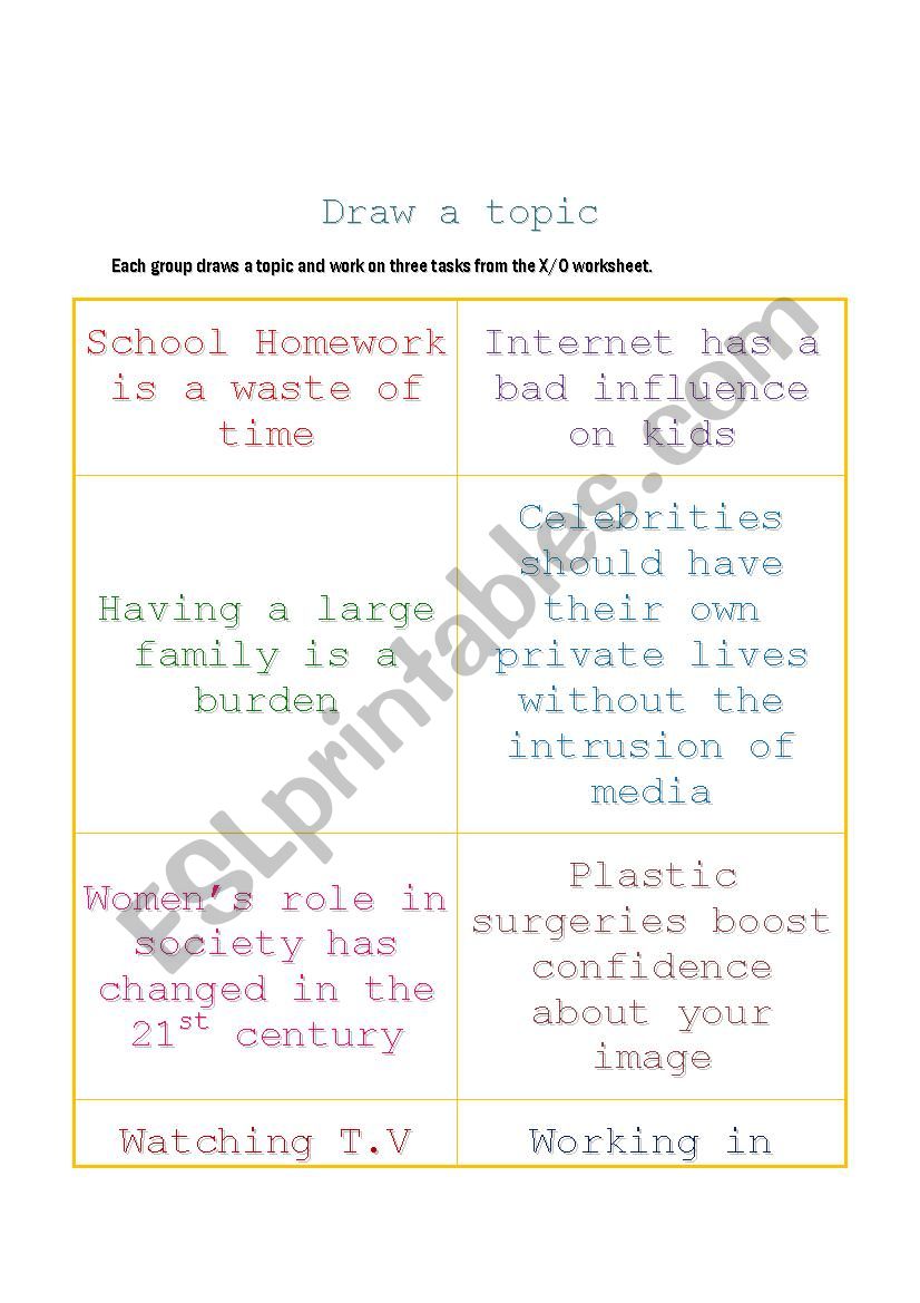 discursive essay worksheet