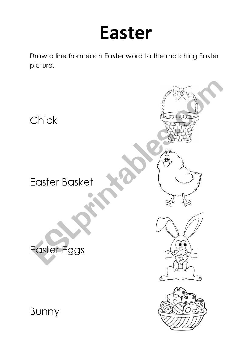 Easter matching worksheet