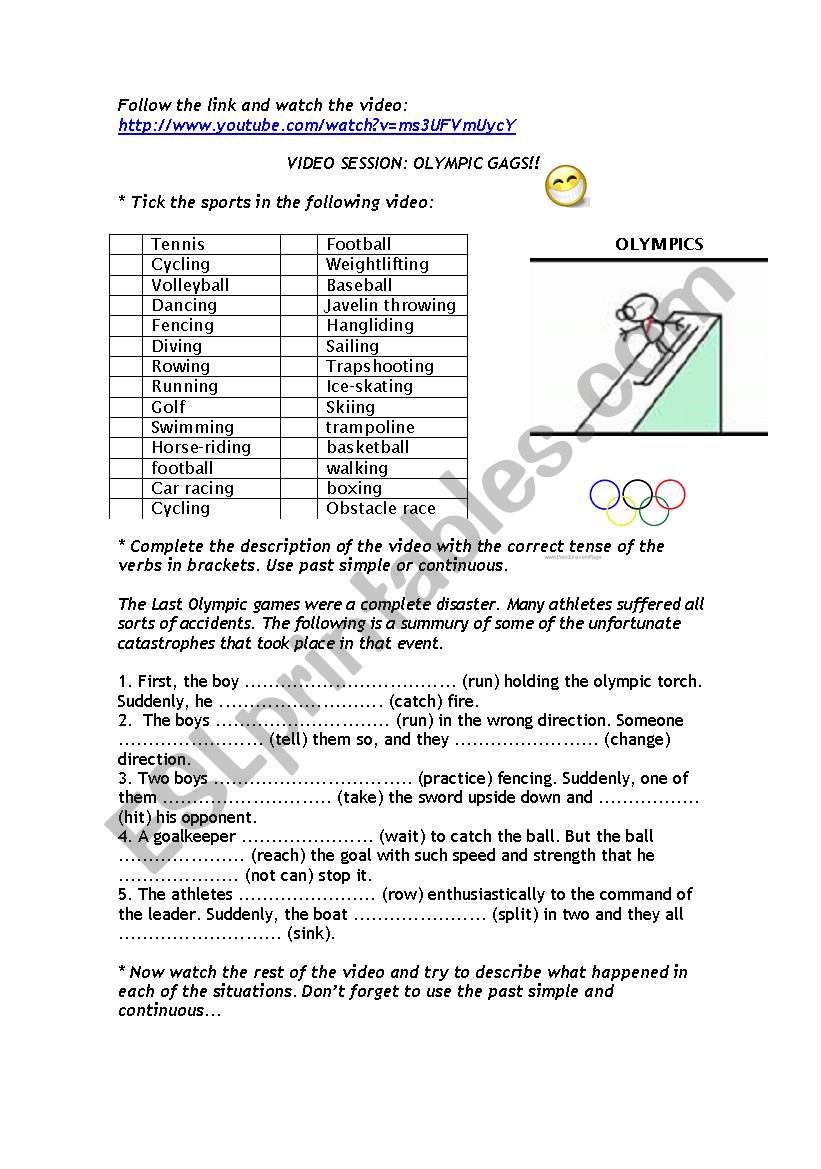OLYMPIC GAGS worksheet