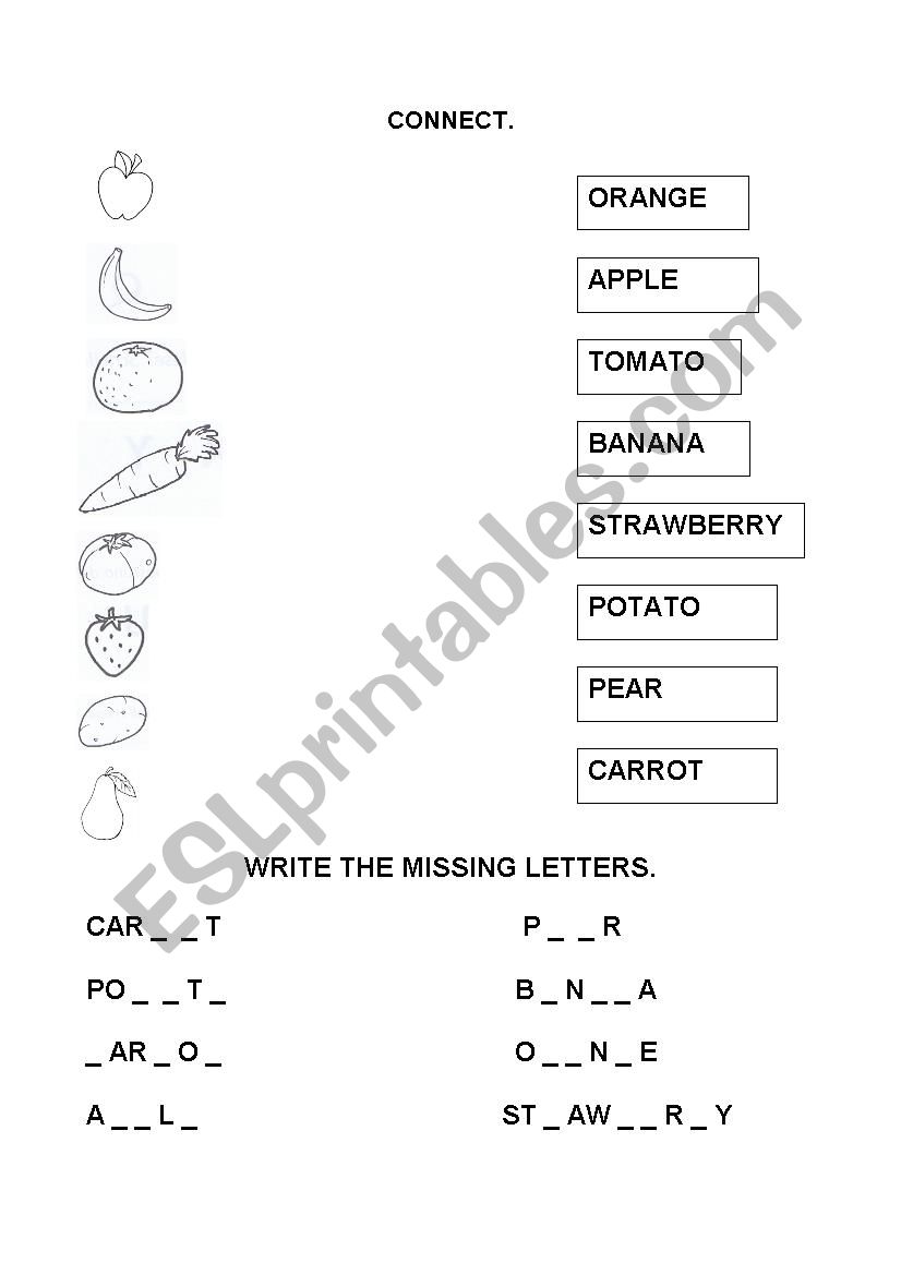 Food: write the missing letters