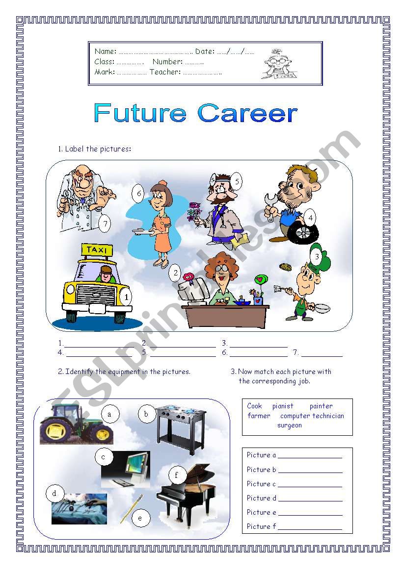 future Career worksheet