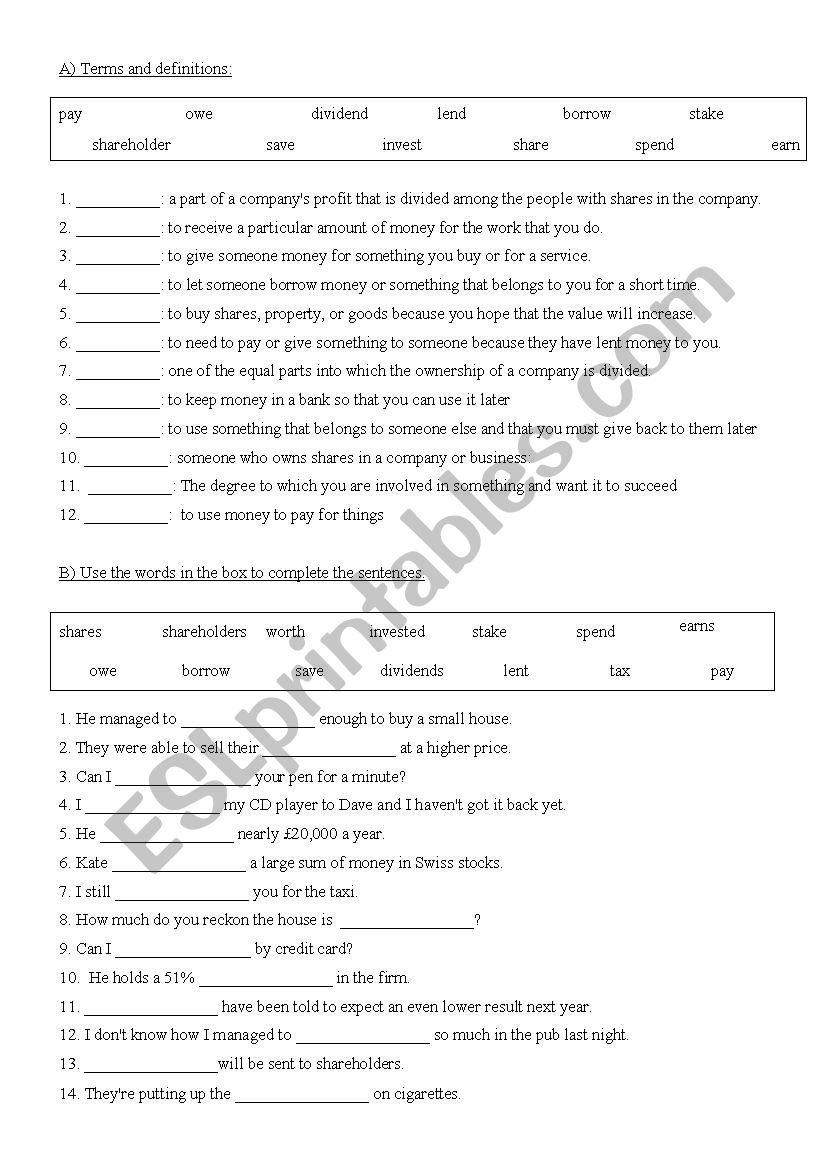 Business English 03 worksheet