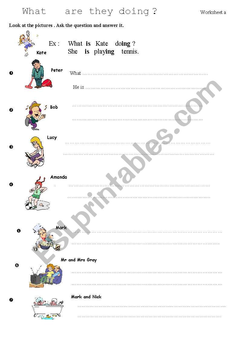 Present continuous. worksheet