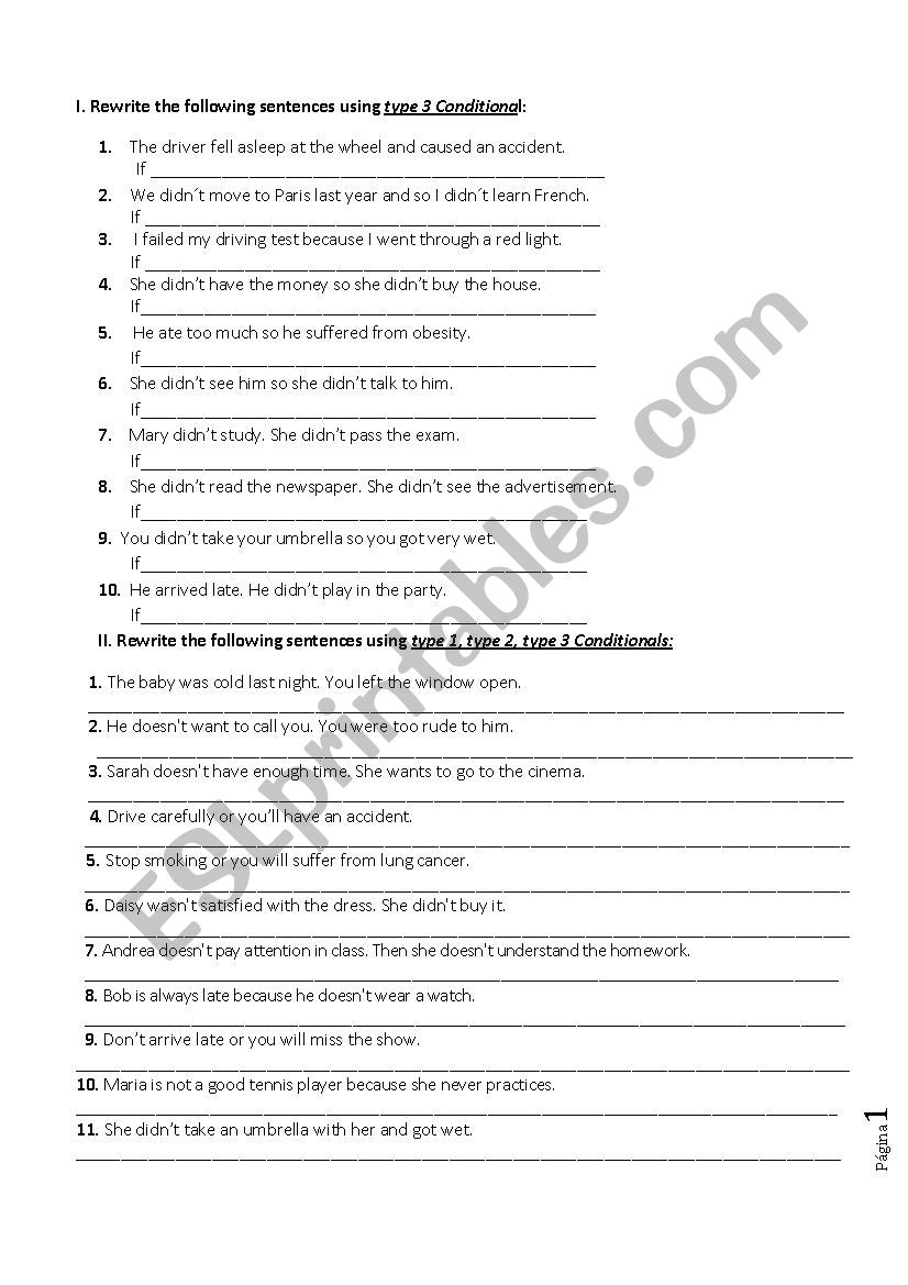 Mixed Rewriting Exercises worksheet