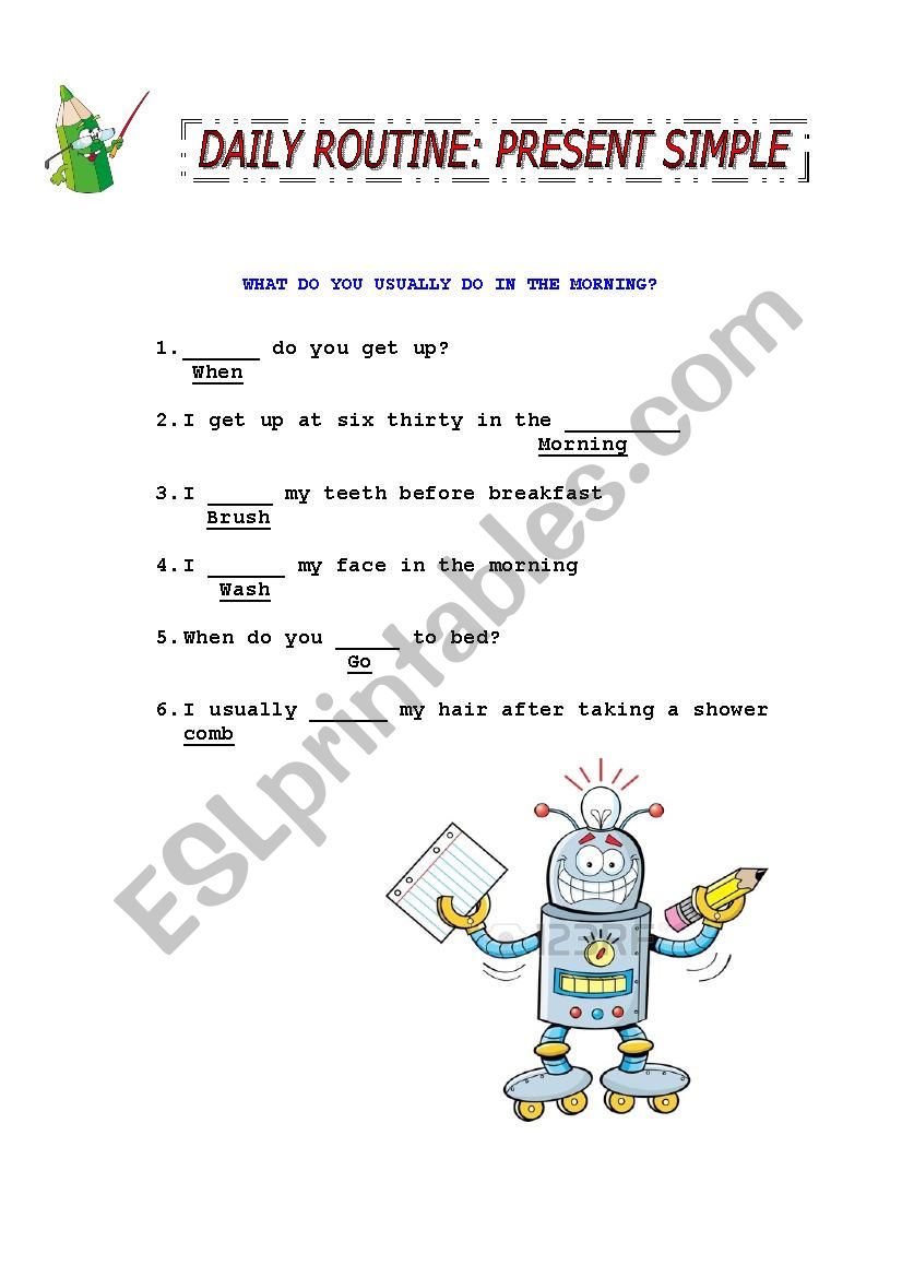 present simple worksheet