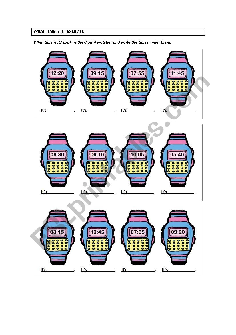 Telling Time worksheet