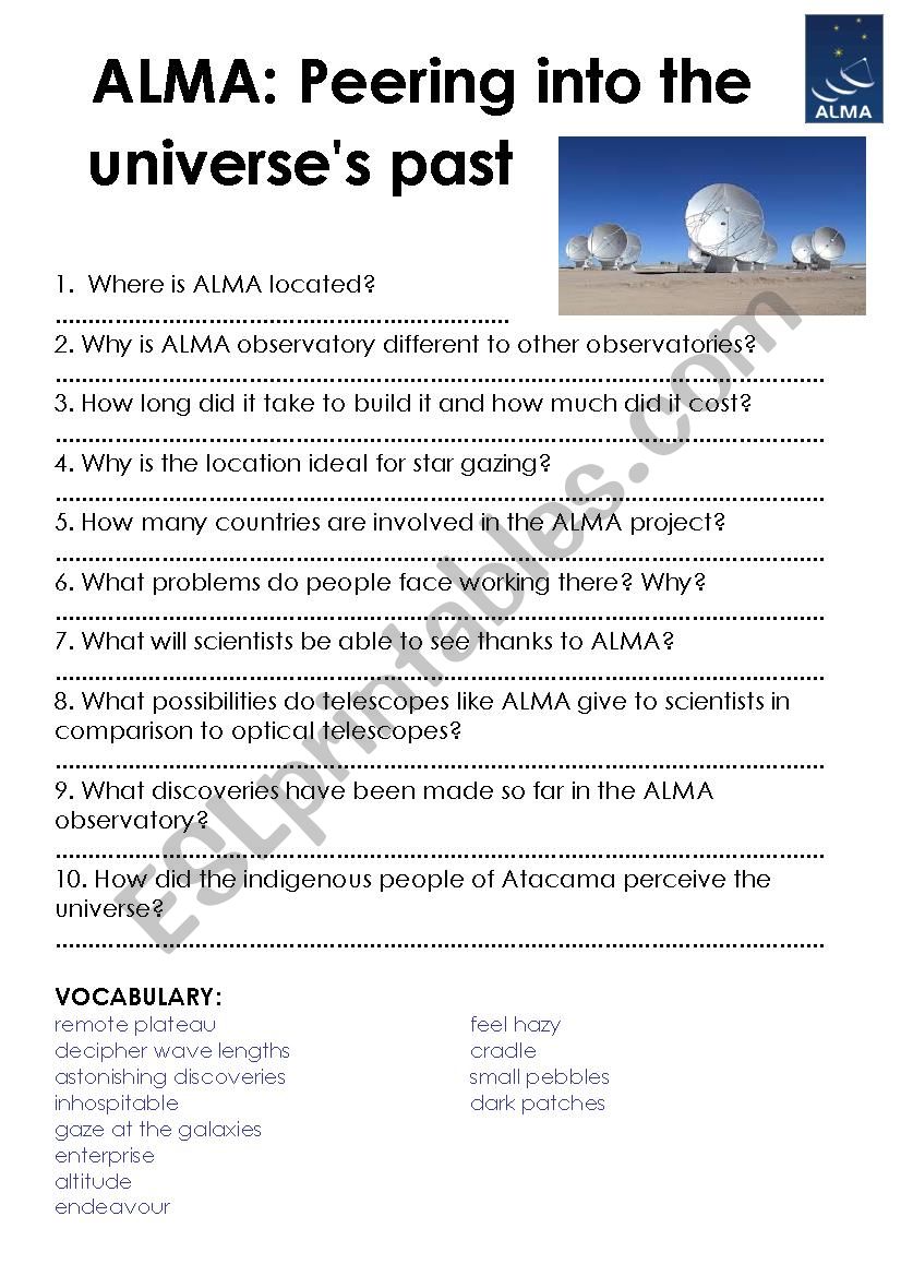 CBS 60 minutes - ALMA worksheet