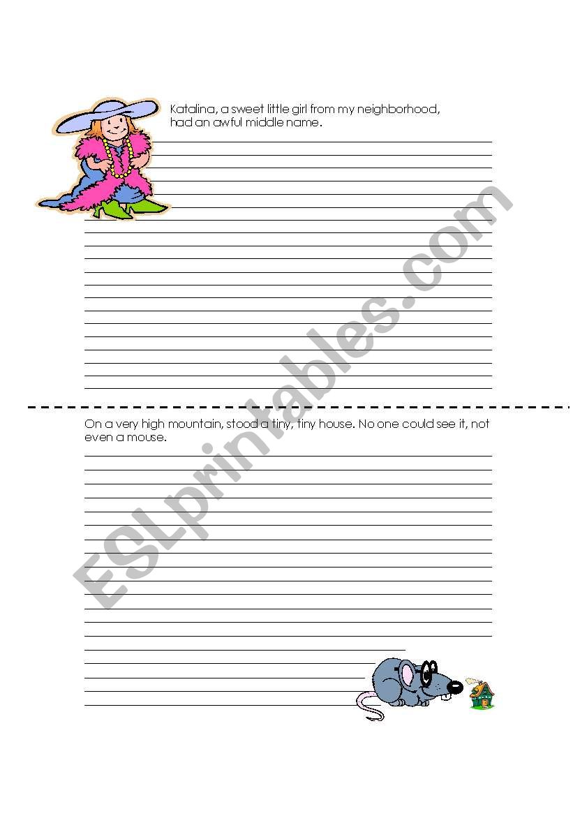 Story Starters worksheet