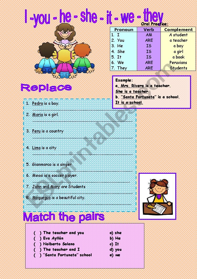 Pronouns worksheet