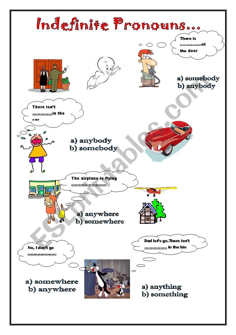 indefinite pronouns worksheet