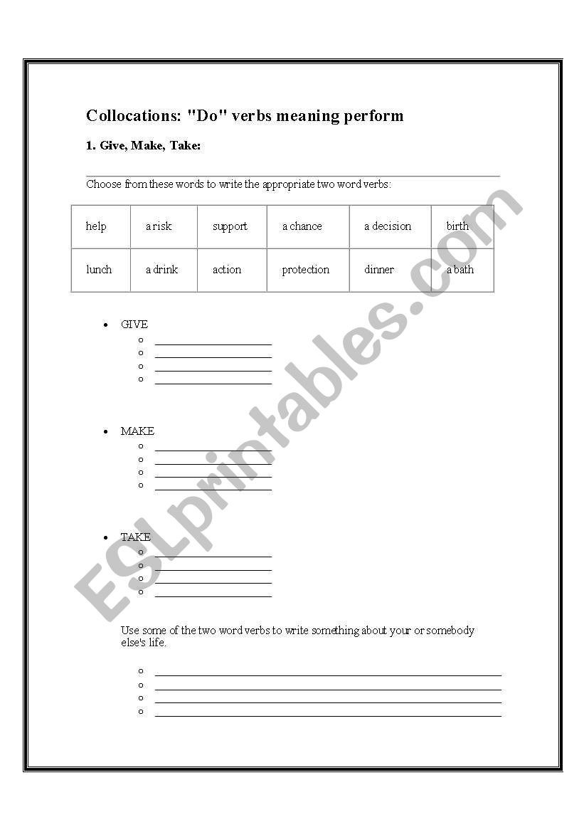 Phrasal verbs  worksheet