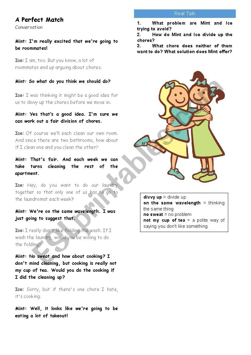 Friendship conversation worksheet