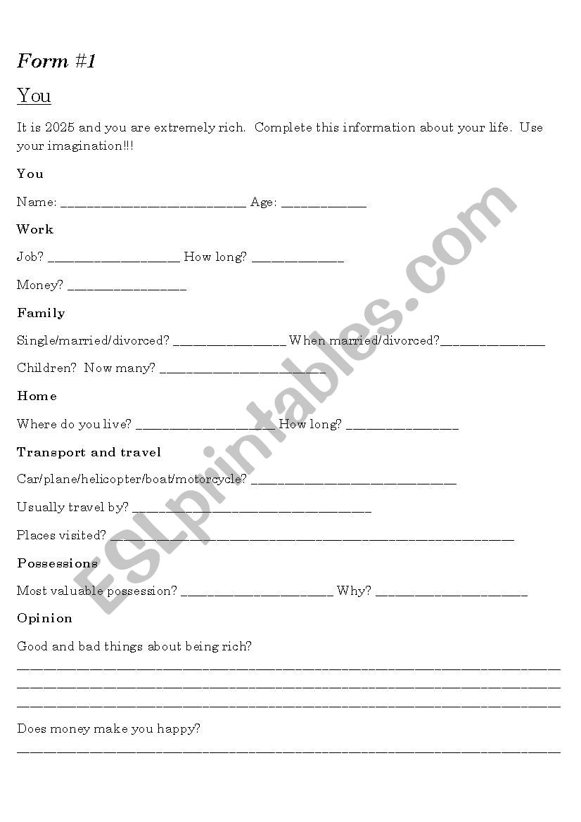 Future Tense Activity worksheet