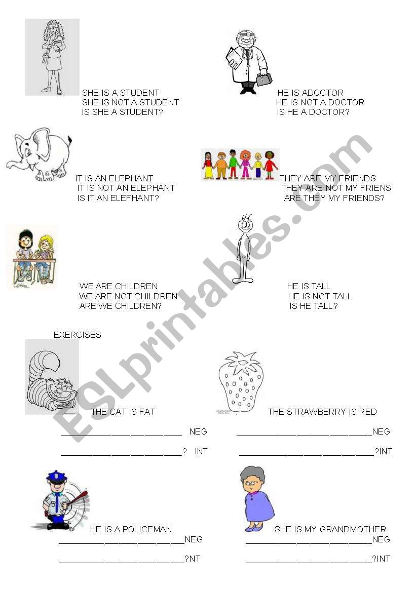 TO BE VERB worksheet