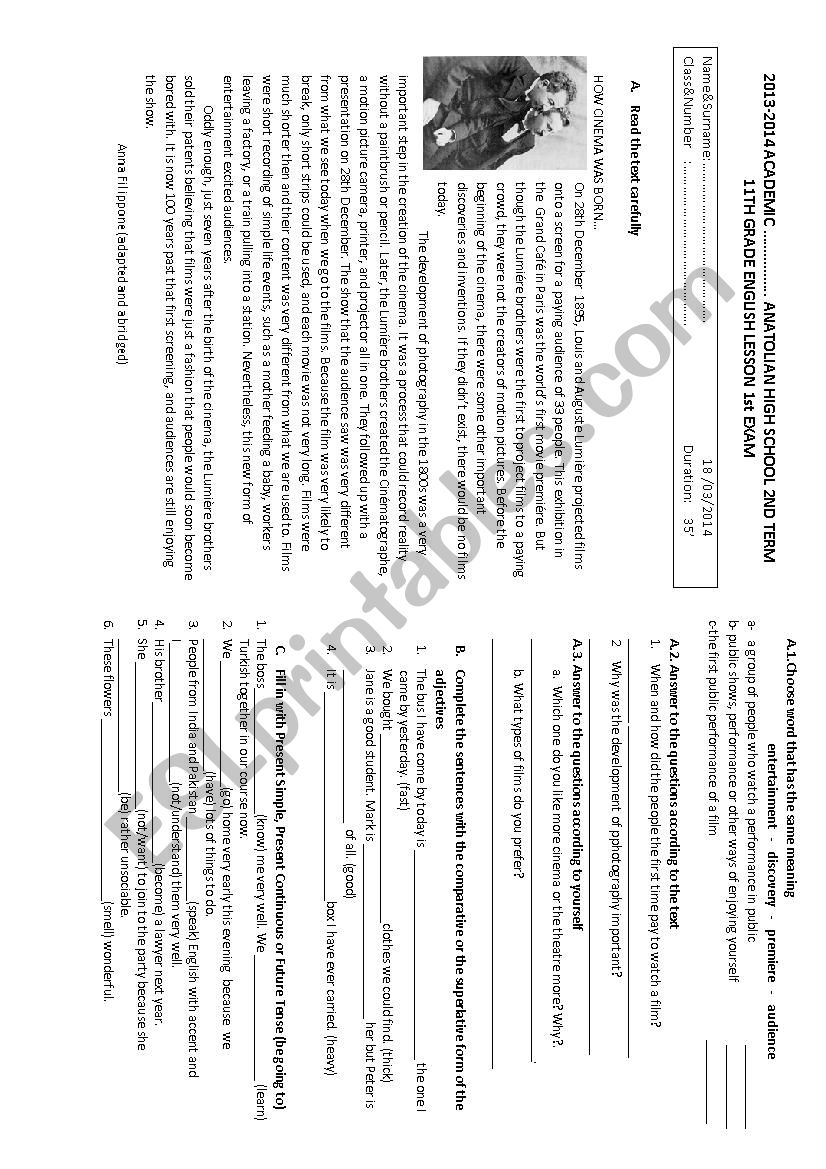 exam for the ntermediate level