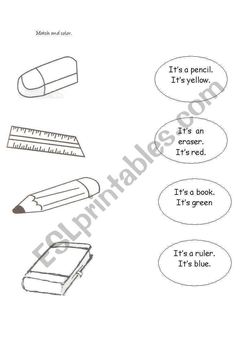 School objects worksheet