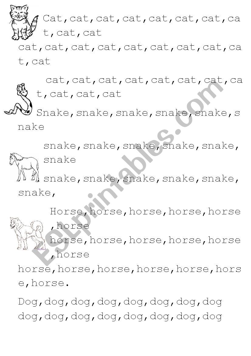 pets worksheet