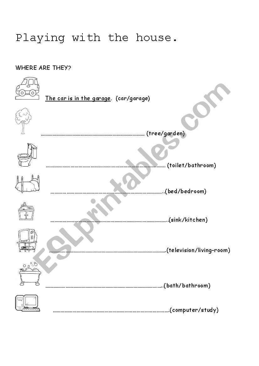 playing with the house 2 worksheet