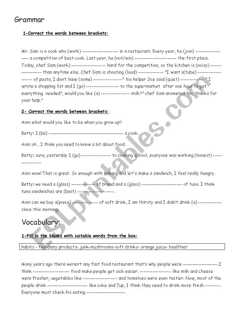 mixed tenses worksheet