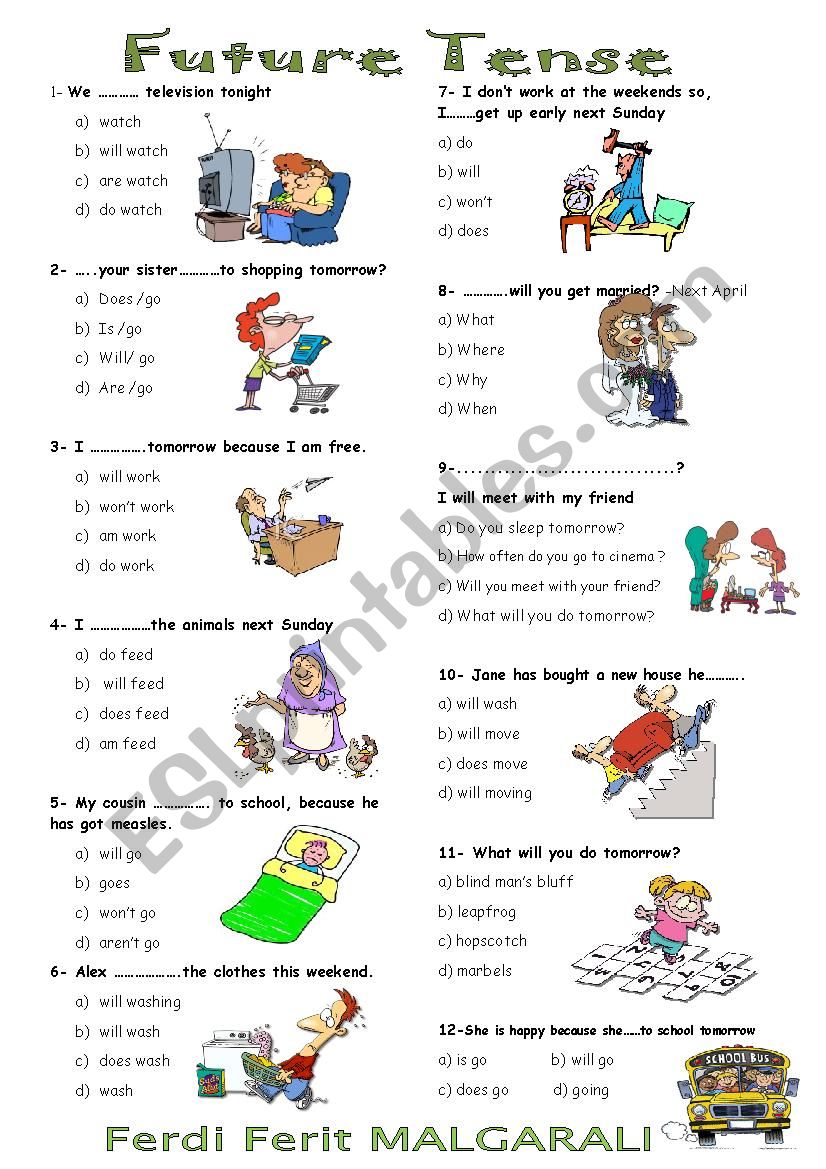 future tense worksheet