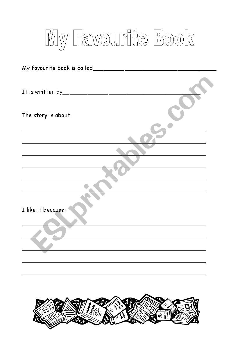 My Favourite Book worksheet