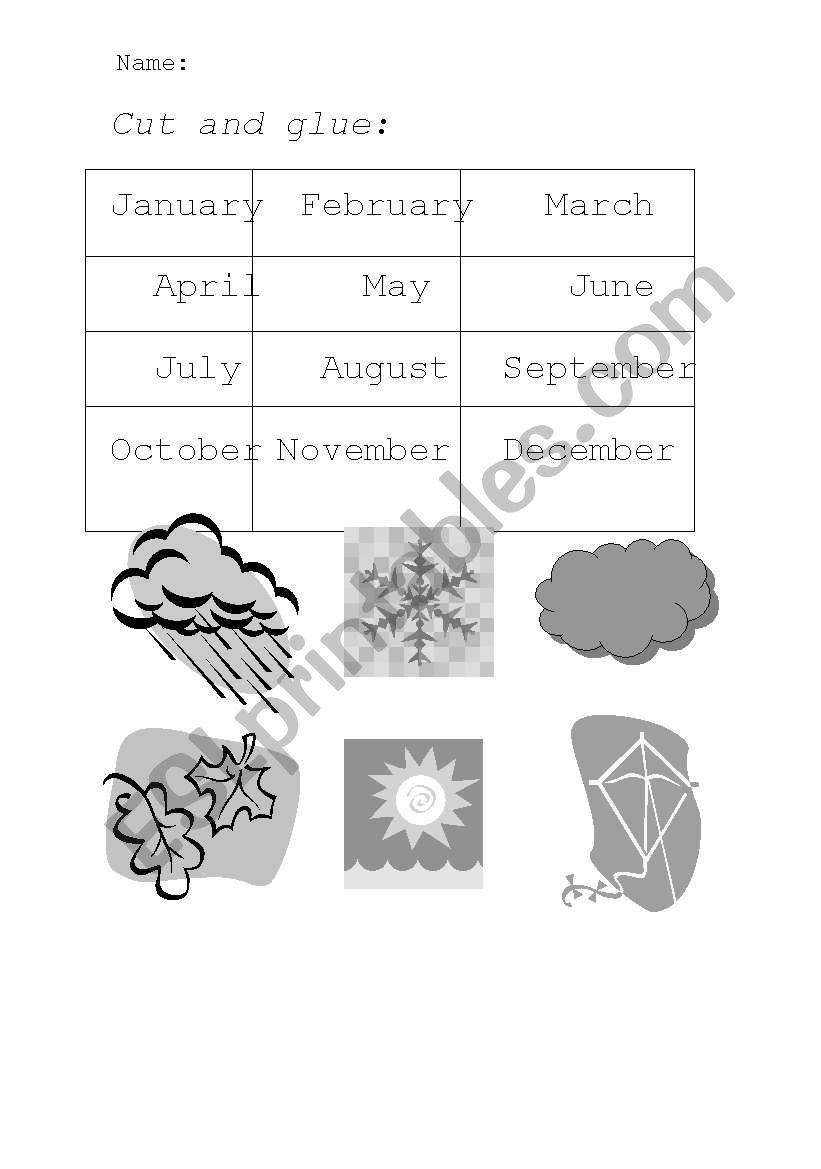 Seasons cut and paste worksheet