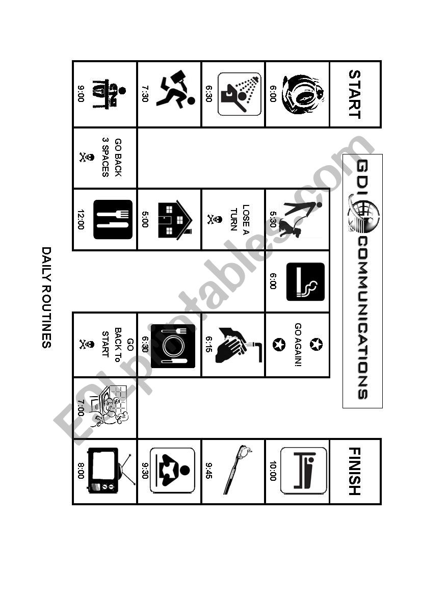 Daily Routines worksheet