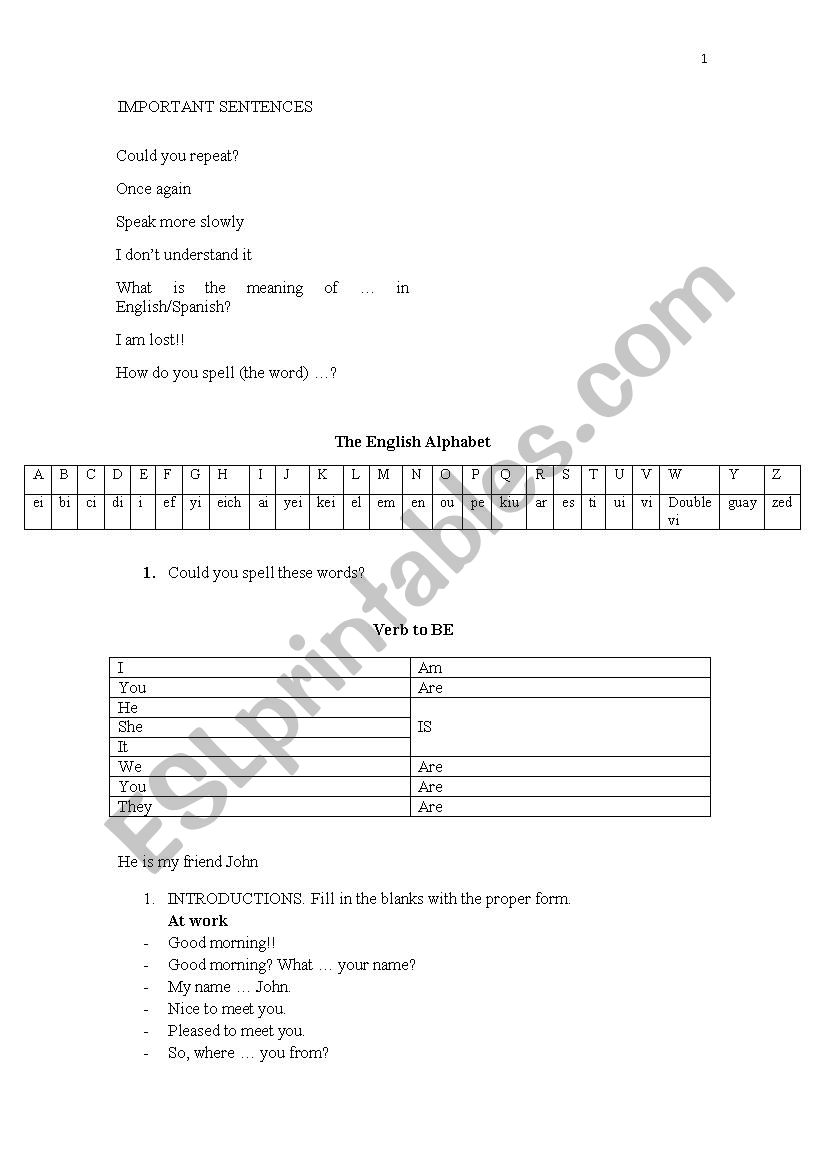 Review Basic English ESL Worksheet By Cuentaolas