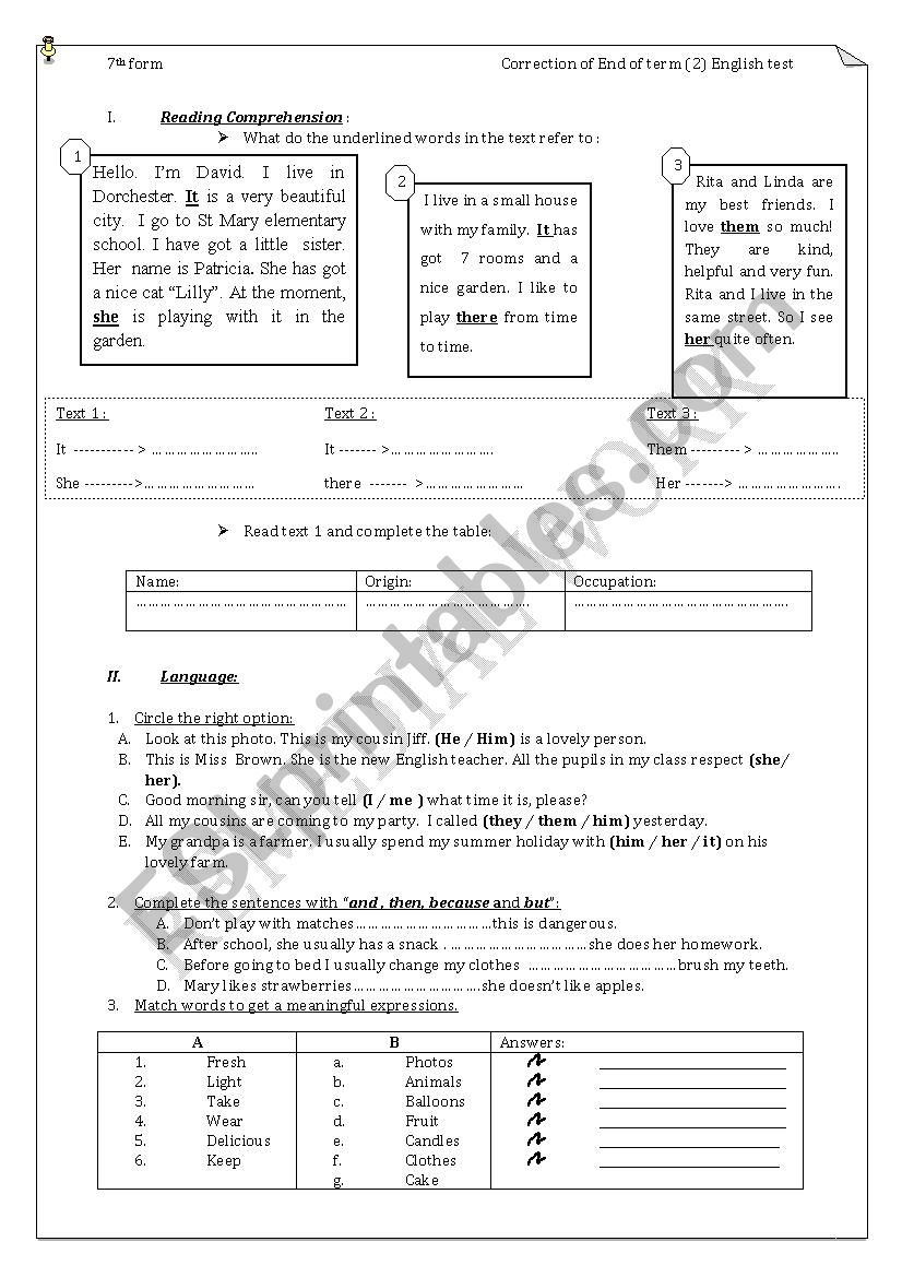 remedial work worksheet