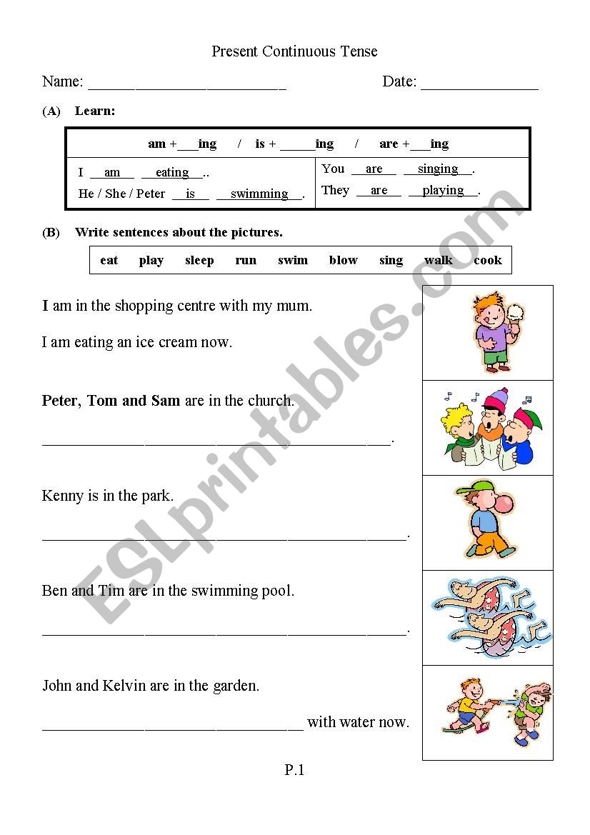 What are you doing? Part 2 worksheet