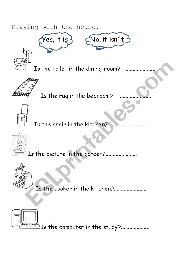 playing with the house 3 worksheet
