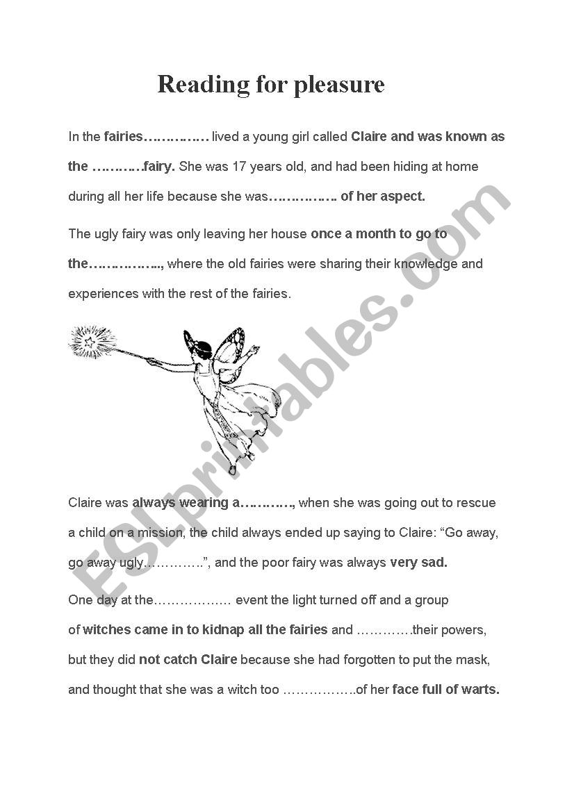 reading for pleasure worksheet