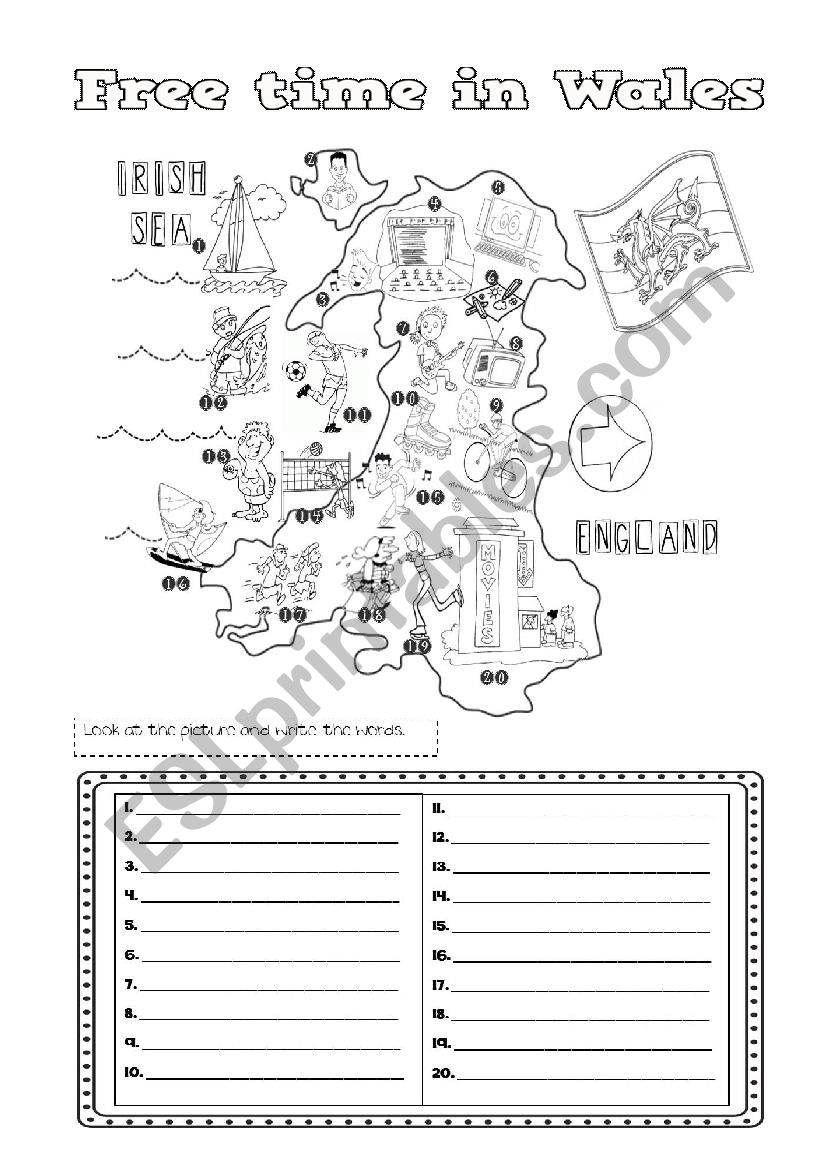 Free time activities worksheet