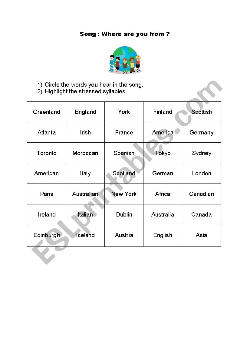 oral comprehension grid worksheet