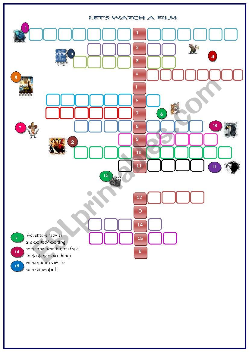 FILM CROOSWORD worksheet