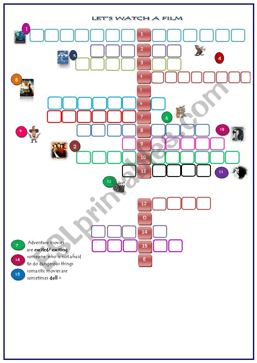 FILM CROOSWORD worksheet