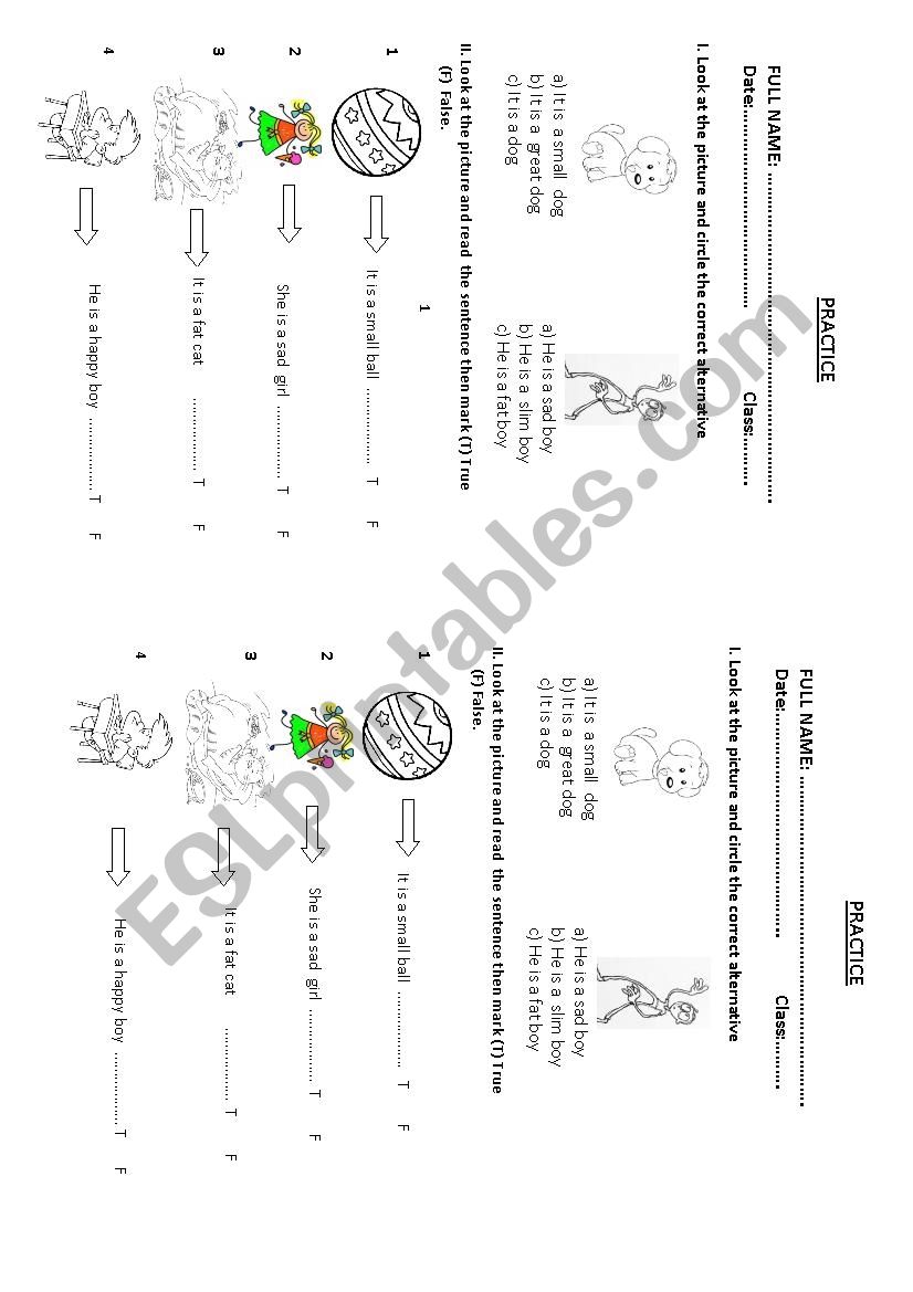 adjective worksheet